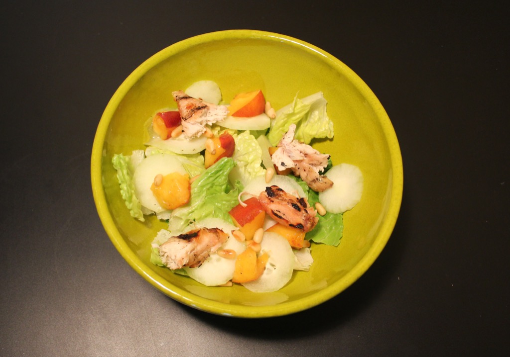 Salade verte aux nectarines – Salad greens with nectarines